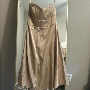 White House Black Market Satin Dress in Champagne